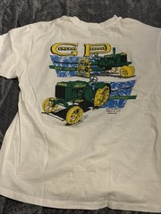 VTG Single Stitch John Deere GP General Purpose Antique Tractor T Shirt White XL