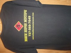 Black Horse Motors black L t shirt