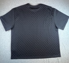 Saints Studio Mens Short Sleeve Shirt Size 3XL Embossed Squares Knit Black