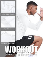 6 Pack Long Sleeve Shirts for Men Moisture Wicking UPF SPF Sun Protection Tee…