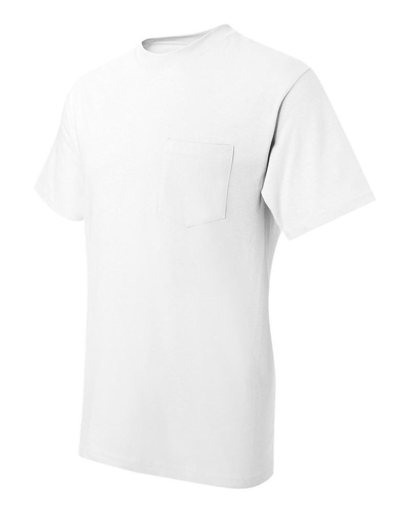 3 Pack Hanes Beefy T Shirts with Pocket 5190 S-3XL Cotton Short Sleeve