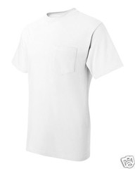 3 Pack Hanes Beefy T Shirts with Pocket 5190 S-3XL Cotton Short Sleeve