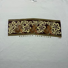 Vintage 1998 Hawaiian Tradition Ukulele Floral Beach Tropical Souvenir Shirt XL