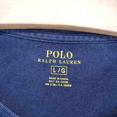 Polo Ralph Lauren Men’s T-Shirt Large Short Sleeve Blue Straight Hem Crew Neck
