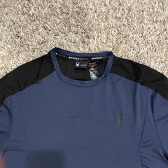 Spyder Active Shirt Mens Medium Blue Black Performance Wicking ProWeb