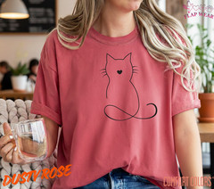 Unisex Minimalist Cat Heart T SHIRT,T shirt women,T shirt men,T shirt vintage