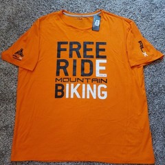 RLX Ralph Lauren Free Ride Mountain Biking Orange Graphic Shirt Men’s XXL NWT