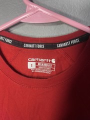 Carhartt Force Relaxed Fit Red Pocket Tee Crew Neck Short Sleeve Men’s S