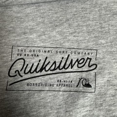 Quiksilver Mens T Shirt Crew Neck Modern Fit Medium Gray Raglan Sleeve