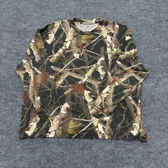Boundaries Shirt Mens Size 3XL Camo Tree Branch Cotton Long Sleeve Crewneck Top