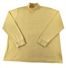 Lands End Mens XL Mock Turtleneck Super T Cotton Yellow