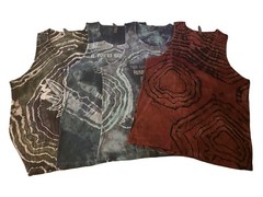 Men’s Tie Dye Tank Bundle, 4, XL Tan Tops, Stick Figure Band Inspired, Hand Dyed