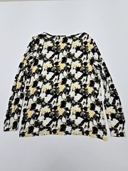 Esmara Women S Long Sleeve Cat Print Crew Neck Top Black/White/Yellow