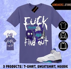 Shirt Matching AJ 5 Grape 2025 Match Sneaker Fck Around Rick and Morty T-Shirt