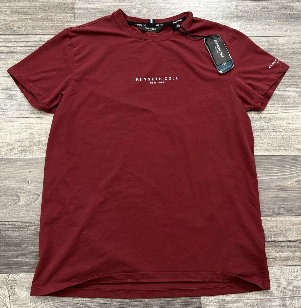 NEW Kenneth Cole New York Mens Crewneck T-Shirt Mens Medium Burgundy Red Tee