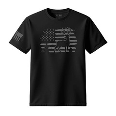 Deer Hunting American Flag Men’s US Cotton T-Shirt