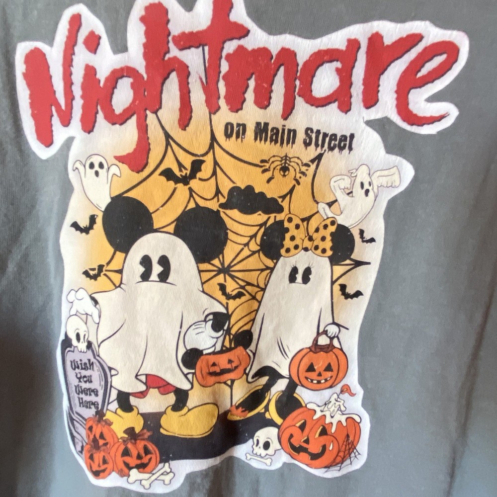 Comfort Colors Tshirt Nightmare On Main Street Unisex Mens XL Gray