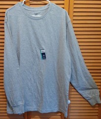 George Shirt Mens XL Gray Long Sleeve Cotton/polyester NWT knit cuffs