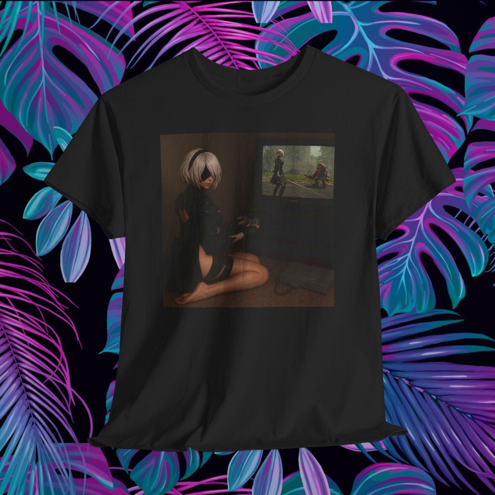 NieR Automata 2B T-Shirt YoRHa No.2 Type B Gaming Graphic Tee PS4