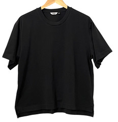 Uniqlo U AIRism T Shirt Mens L Black Oversized Crew Neck Short Sleeve Tee