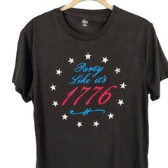 Way To Celebrate Patriotic Party Like Its 1776 Black T-Shirt Mens Medium M 250th