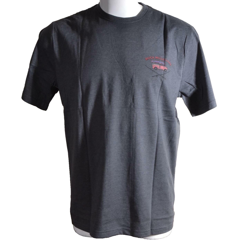 NWT G.H. Bass & Co Rock Mills Lake Asphalt-Gray Truck T-Shirt Crew Neck Medium