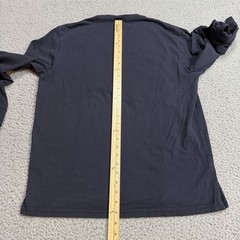 Kith Shirt Mens Medium Blue Navy Graphic Long Sleeve Stretch Cotton Crew Casual