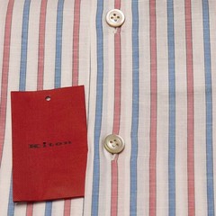 NEW KITON MULTICOLOR COTTON LINEN SHIRT US 15.5 – EU 39 MUL
