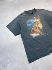 Vintage 1992 3D Emblem Cougar Wildlife Graphic T Shirt XL Made USA Single Stitch