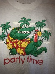 Vintage 1986 Party Time Alligator Jim Benton Graphic T-Shirt Men’s Medium 80s