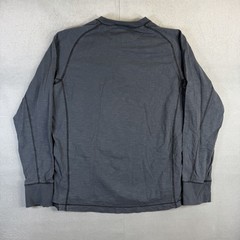 Carbon 2 Cobalt Henley Shirt Mens Large Gray Long Sleeve Button Pullover
