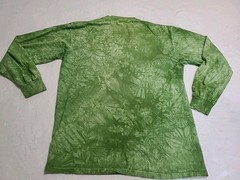 Vintage The Mountain Peacock Long Sleeve Green Tie Dye T-shirt Size Large 2013