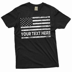 Custom USA Flag Add your Text T-shirt Personalized Customizable Patriotic Shirts