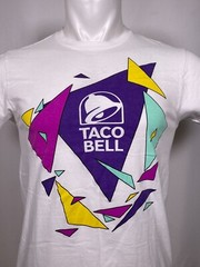 Taco Bell Fast Food Retro 90s Logo Graphic Print White T-Shirt Men’s SMALL