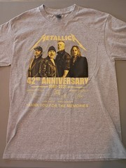 Metallica Tee T-Shirt Mens Medium 42nd Anniversary 1981-2021 Rare Grey
