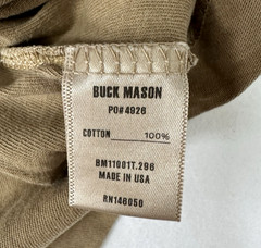 Buck Mason LT Desert Brown Venice Wash Toughknit Curved Hem Tee Mens L Tall