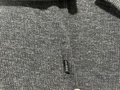 GUESS T Shirt Mens Medium Thermal Henley Solid Gray Cotton Poly Blend Waffle