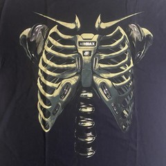 Nike Air Max 90 Ribcage Shirt Men L Loose Short Fit Skeleton Grunge Logo Punk