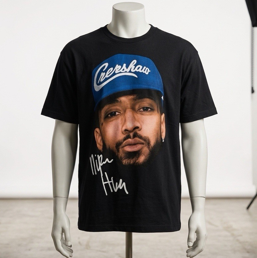 Men’s Black “Crenshaw” Graphic Print Crew Neck Short Sleeve T-Shirt XL Nipsey