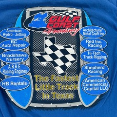 Vintage Sprint Car Racing Shirt Mens Large L Blue Gulf Coast Speedway Texas Y2K