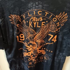Affiction Chris Kyle Black & Orange T-Shirt, Size XL