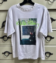 Uniqlo Keith Haring Art In Transit White Short Sleeve Graphic Shirt XS 19×24”