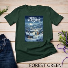 Christmas Church in the Mountains A Peaceful Scene #4 Funny Unisex T-shirt