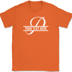 Letter P Monogram Your Text Here Custom T-Shirt Personalize Family Tee