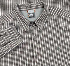 VTG Nike ACG Long Sleeve Shirt L Olive Gray Plaid Button Up Outdoor Gorpcore