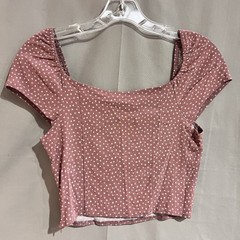Lottie Moss NWT mauve floral square neck crop top Size S Coquette Boho TG2067