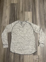 BKE Vintage Athletic Fit Long Sleeve Shirt Mens XL Grey Crew Neck V Neck Stitch