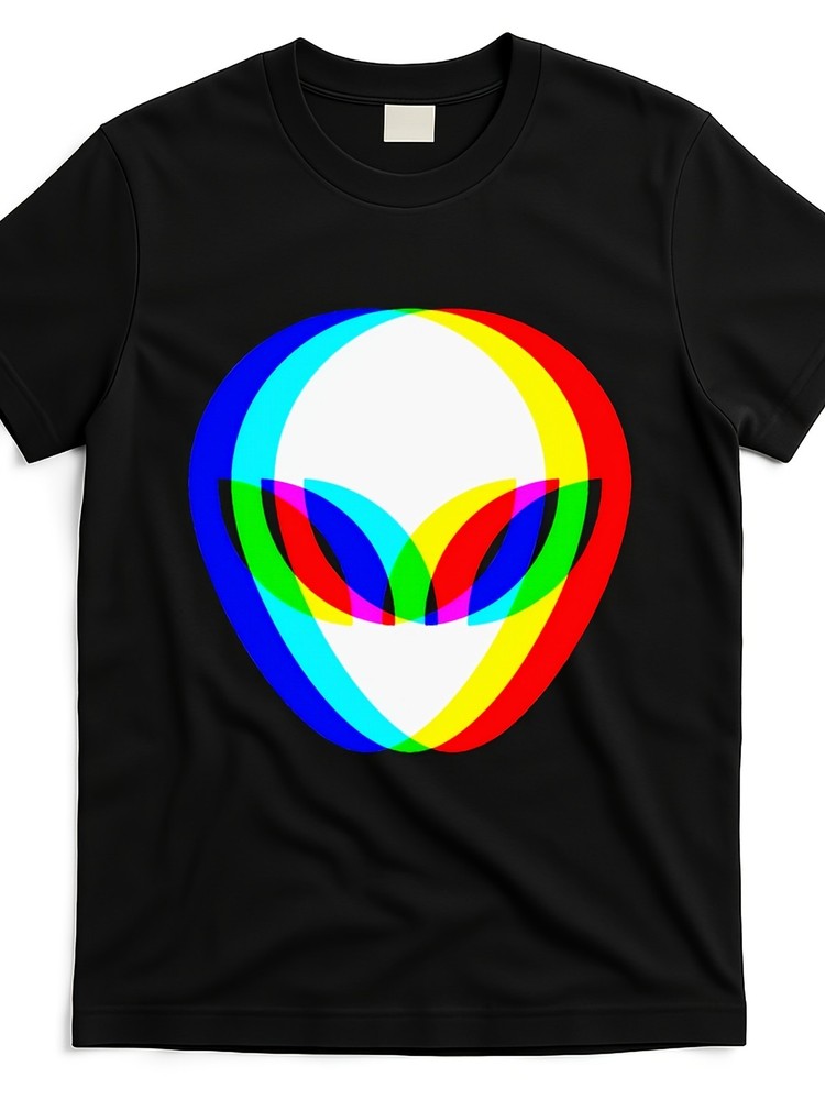 Alien Head Trippy Vaporwave Graphic T-Shirt – Cotton Retro Tee