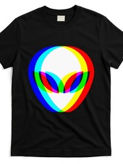 Alien Head Trippy Vaporwave Graphic T-Shirt – Cotton Retro Tee