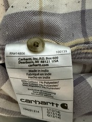 Carhartt Men’s T-Shirt Long Sleeve size L(12/14) RN#14806 Cotton Polyster